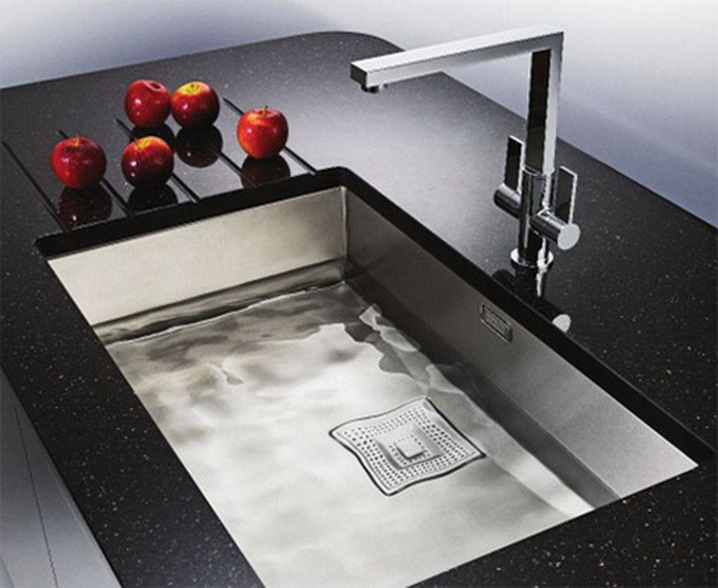 inside a modern kitchen sink